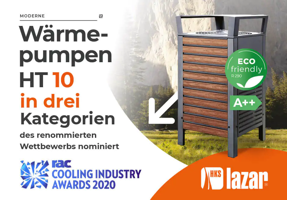 HKS Lazar Wärmepumpen für die RAC Cooling Industry Awards 2020 nominiert